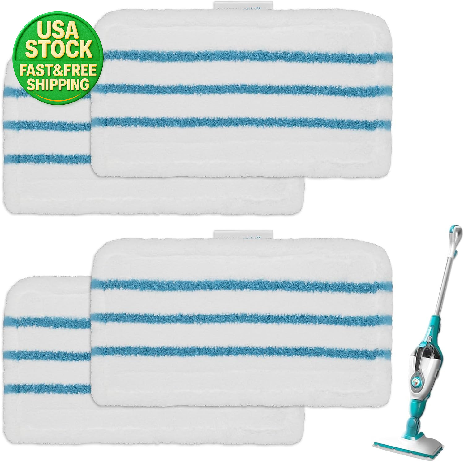 4 Pack Microfiber Steam Mop Pads for Black and Decker SM1600 SM1610 SM1620