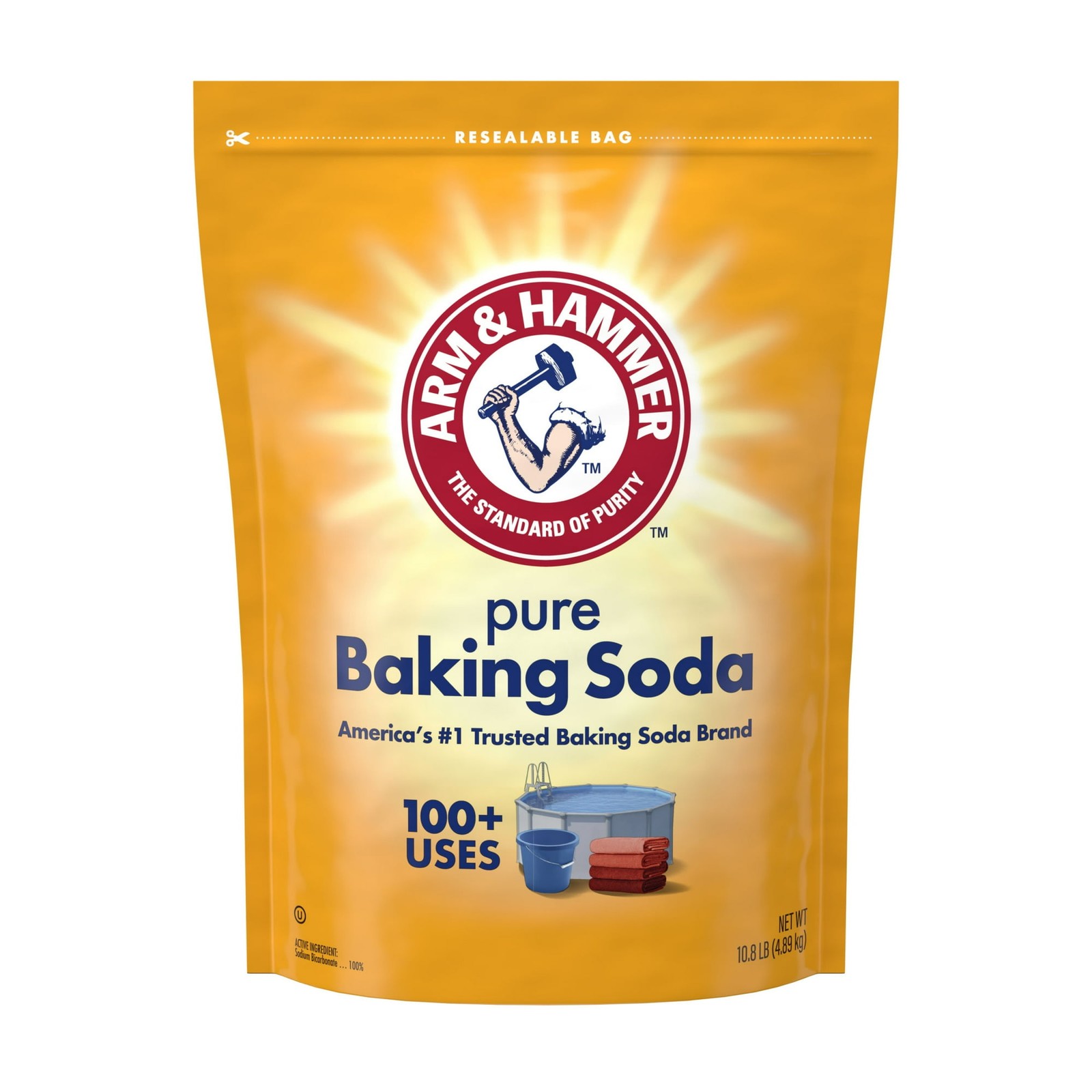 Pure Baking Soda, for Baking, Cleaning & Deodorizing, Pool 10.8 lb Bag New