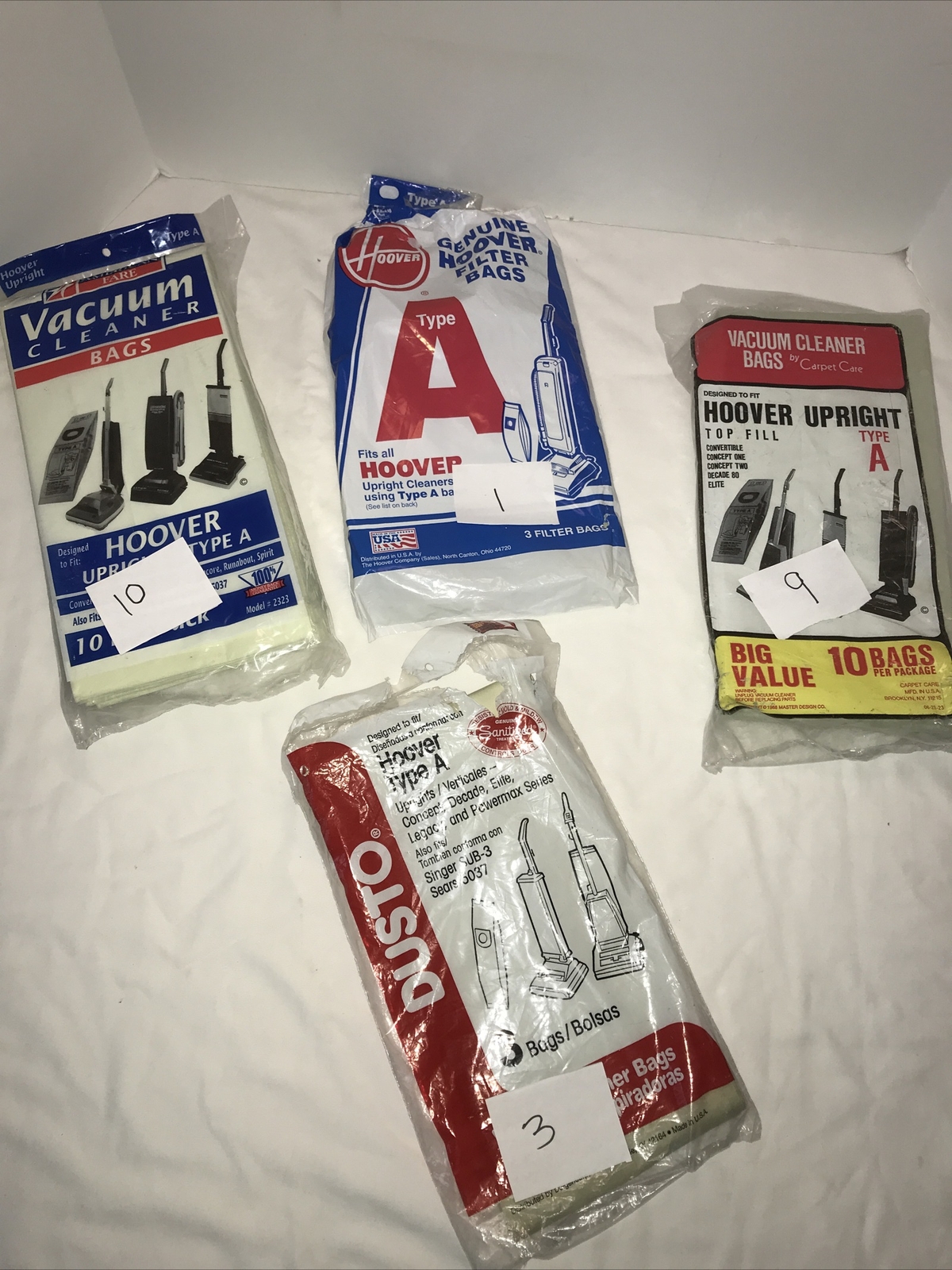 23 Hoover Type A Upright Vacuum Cleaner Bags 10 Unopened. See Pictures.