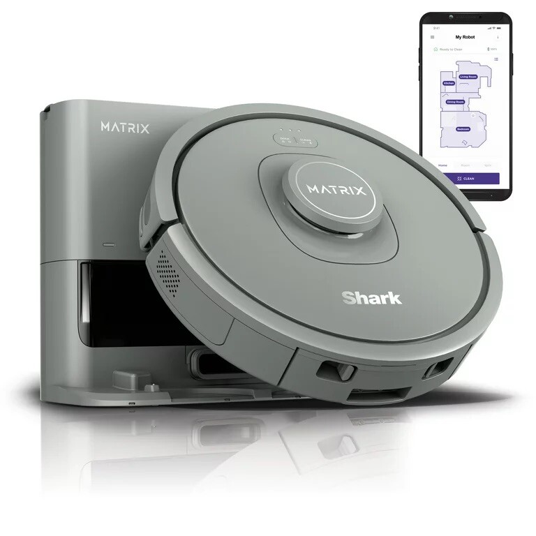 Shark Matrix Self-Emptying Robot Vacuum Home Mapping – Grey