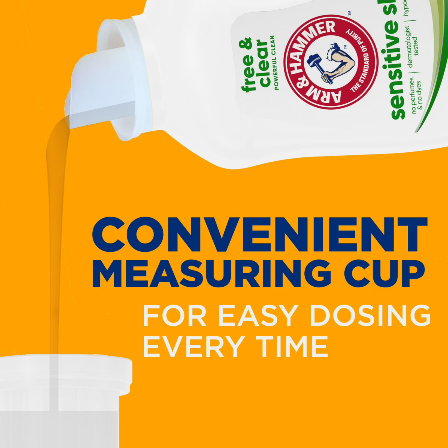 ARM & HAMMER Free & Clear Sensitive Skin Detergent 105oz 105 Loads, 4 Pack