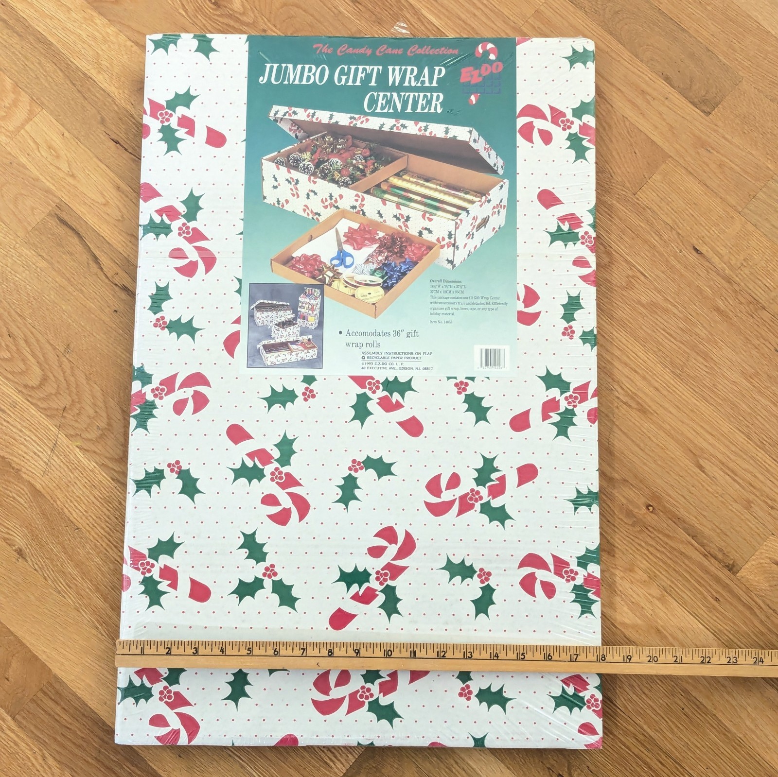 Vintage 90s Cardboard Christmas Wrapping Paper Storage Organizer Box New/Sealed