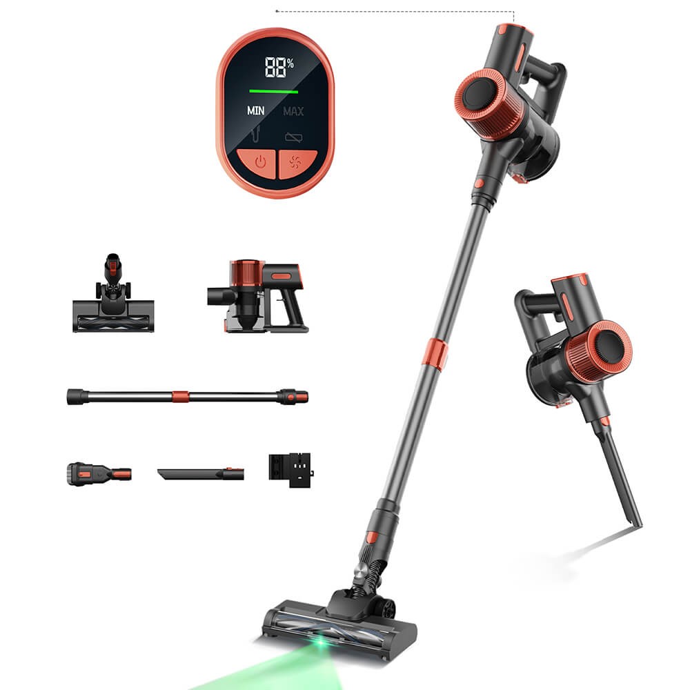 JIGOO 200 Cordless Vacuum Cleaner,350W Stick Vacuum 23KPa Suction,40min Runtime