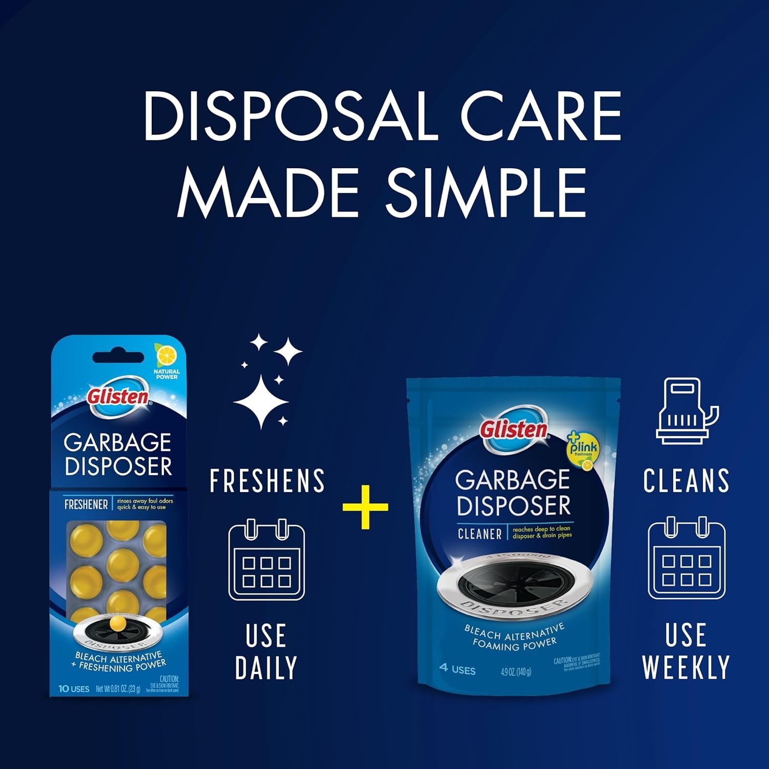 Eco-Friendly Garbage Disposal Cleaner – Lemon Scented, 4 Biodegradable Packets