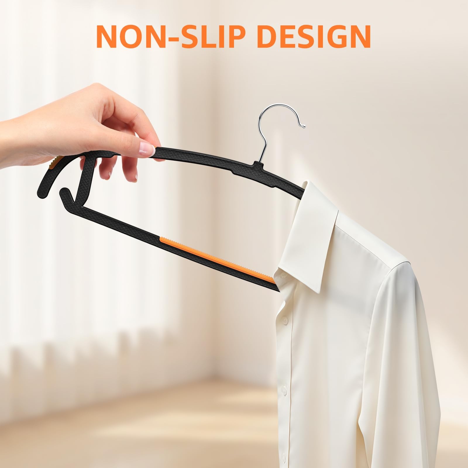 Heavy Duty Plastic Clothes Hangers 10 Pack NonSlip Slim 17.5 Inch Swivel Hook