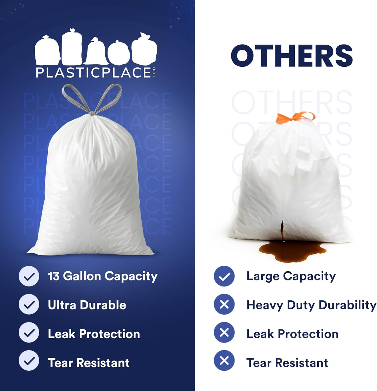 4 – 6 Gallon White Drawstring Bags, 100% Prime Material, 17X20, 0.7 Mil, 200/…