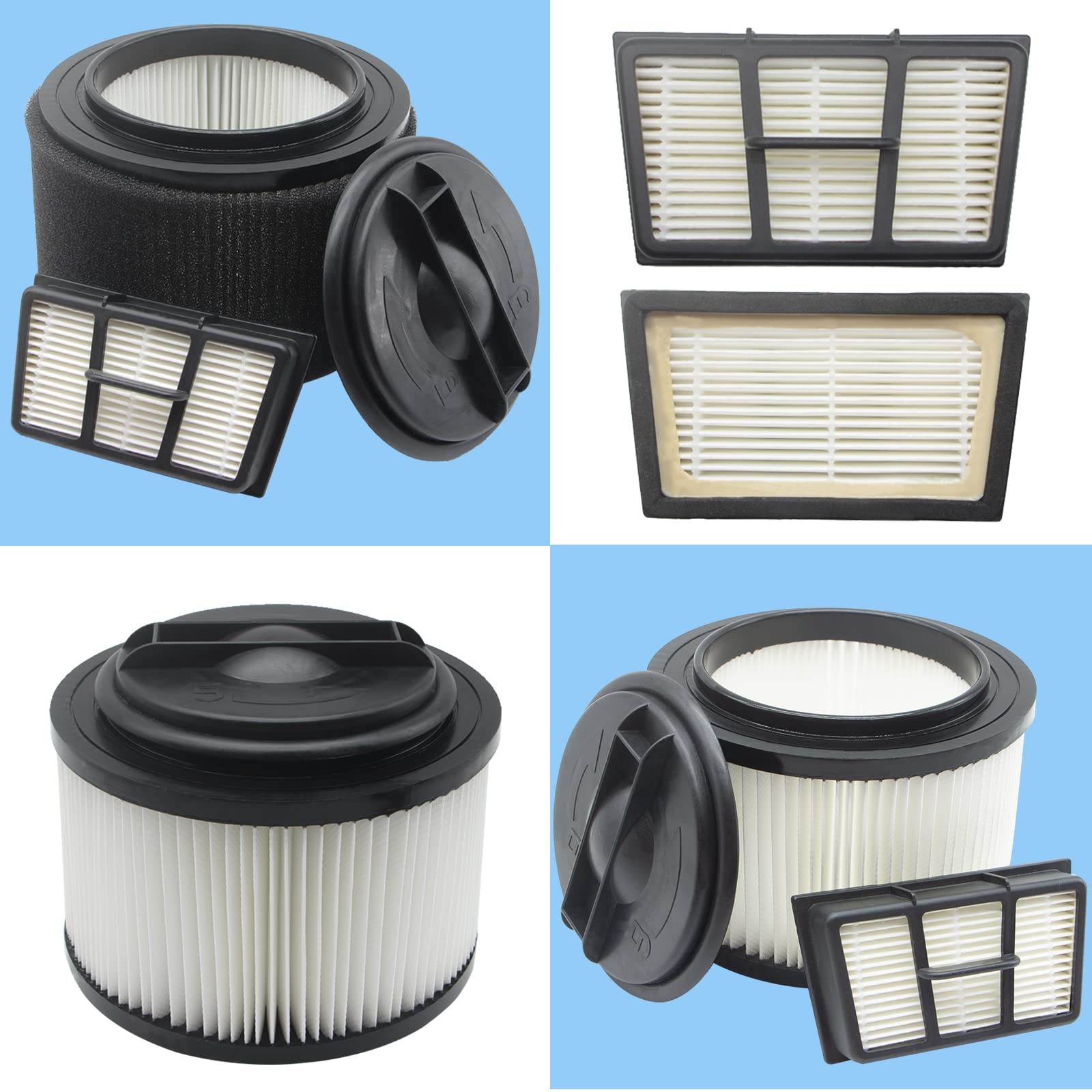 2 Pack VF408 HEPA Filter Replacement for Vacmaster 4 White, Black
