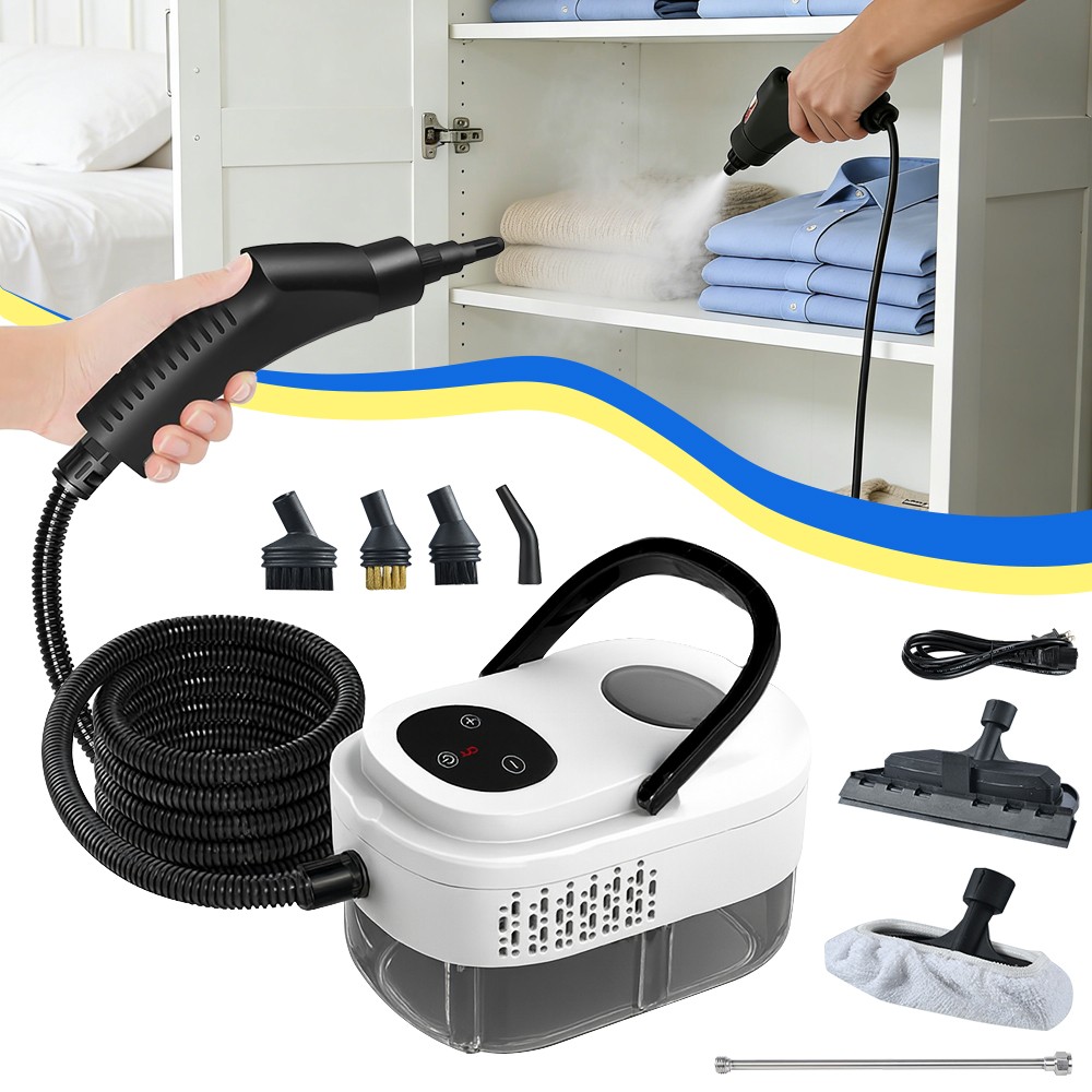 Fast Heating Handheld Steam Cleaner – 15-in-1 High Pressure for Home & Car