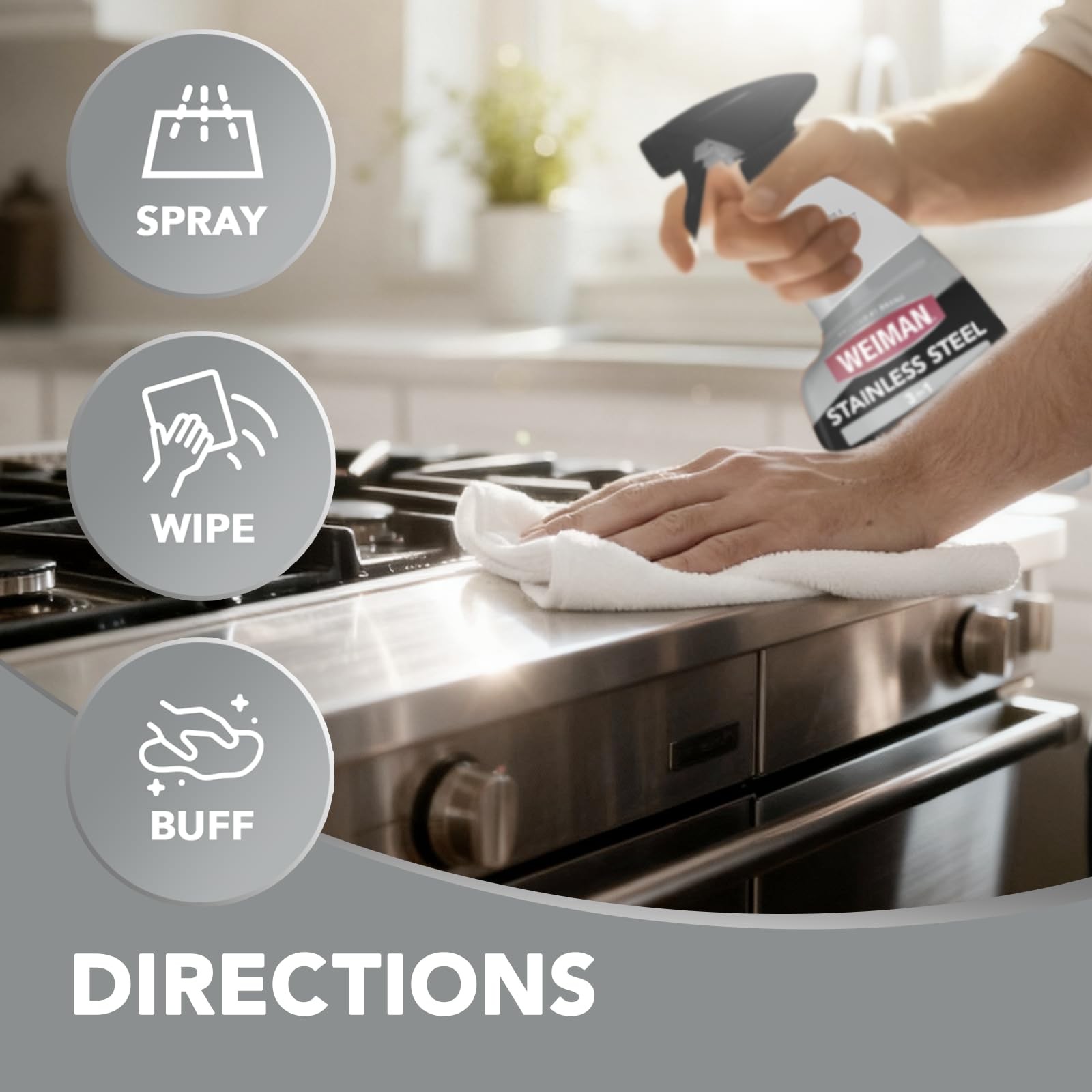 Weiman Stainless Steel Cleaner & Polish, 2 Pack, Anti Fingerprint Spray Stain…