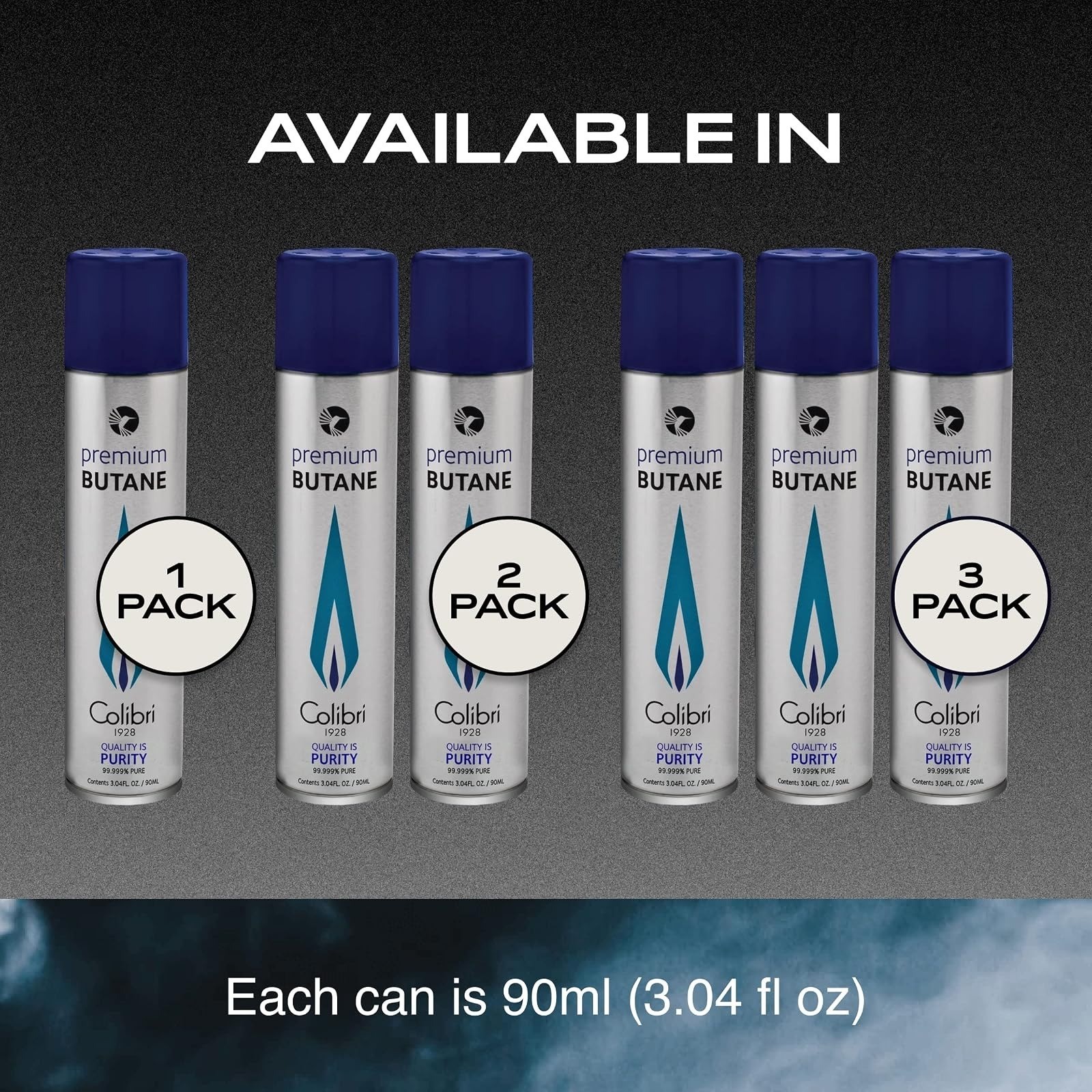 Colibri Premium Butane Fuel Refill 90ml Pack of 3 for Lighters