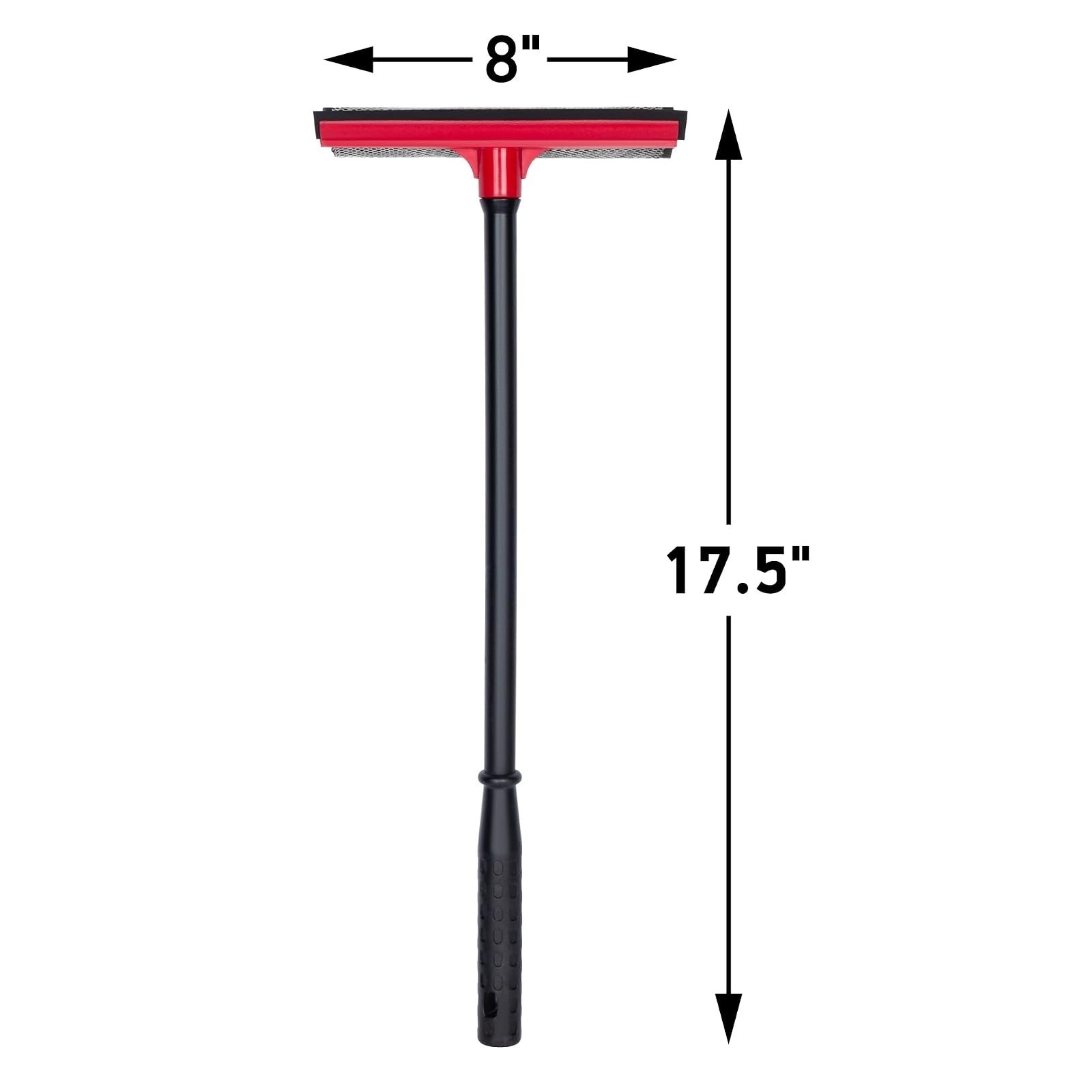 DSV Standard 2-in-1 Window Squeegee with 17.5″ Handle and Rubber Blade