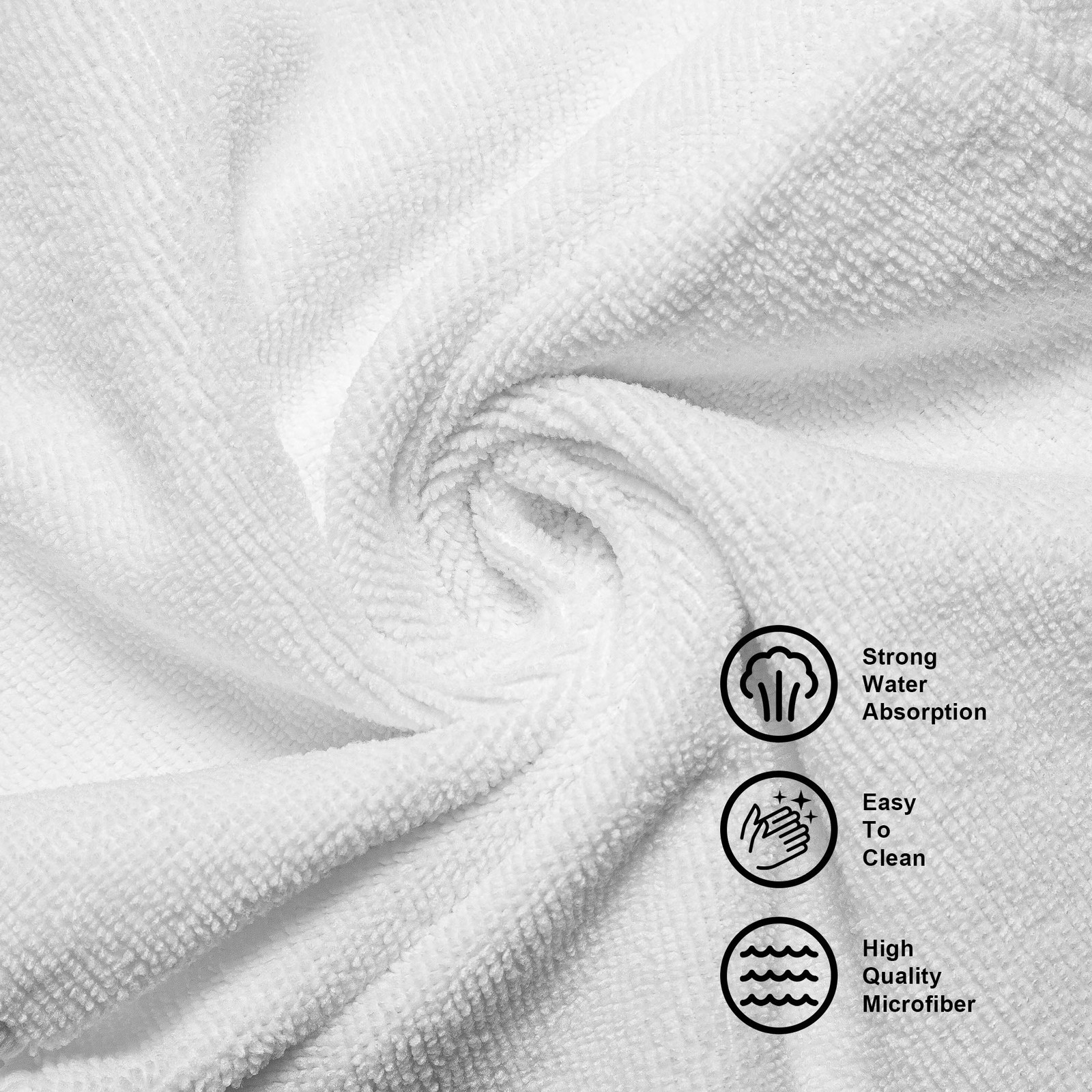 14×14 Inch 30 Pack 280GSM Microfiber Cleaning Cloths, White