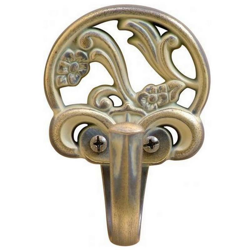 Hickory P2134-BOA Art-Deco Nouveau Floral Flowers Coat Robe Hook, Blonde Antique