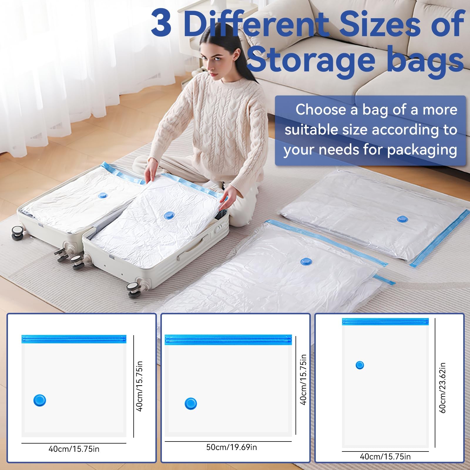 Dexmary 12 Pack Vacuum Seal Bags with Rechargeable Air Pump for Clothing, Vac…