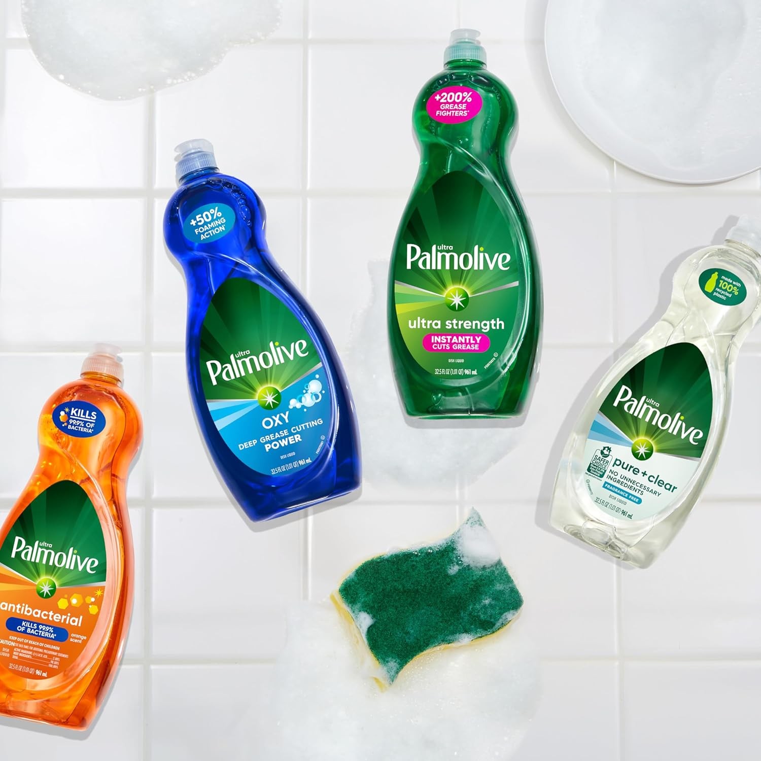 Palmolive Ultra Dishwashing Liquid Dish Soap, Pure + Clear Fragrance Free – 32.5