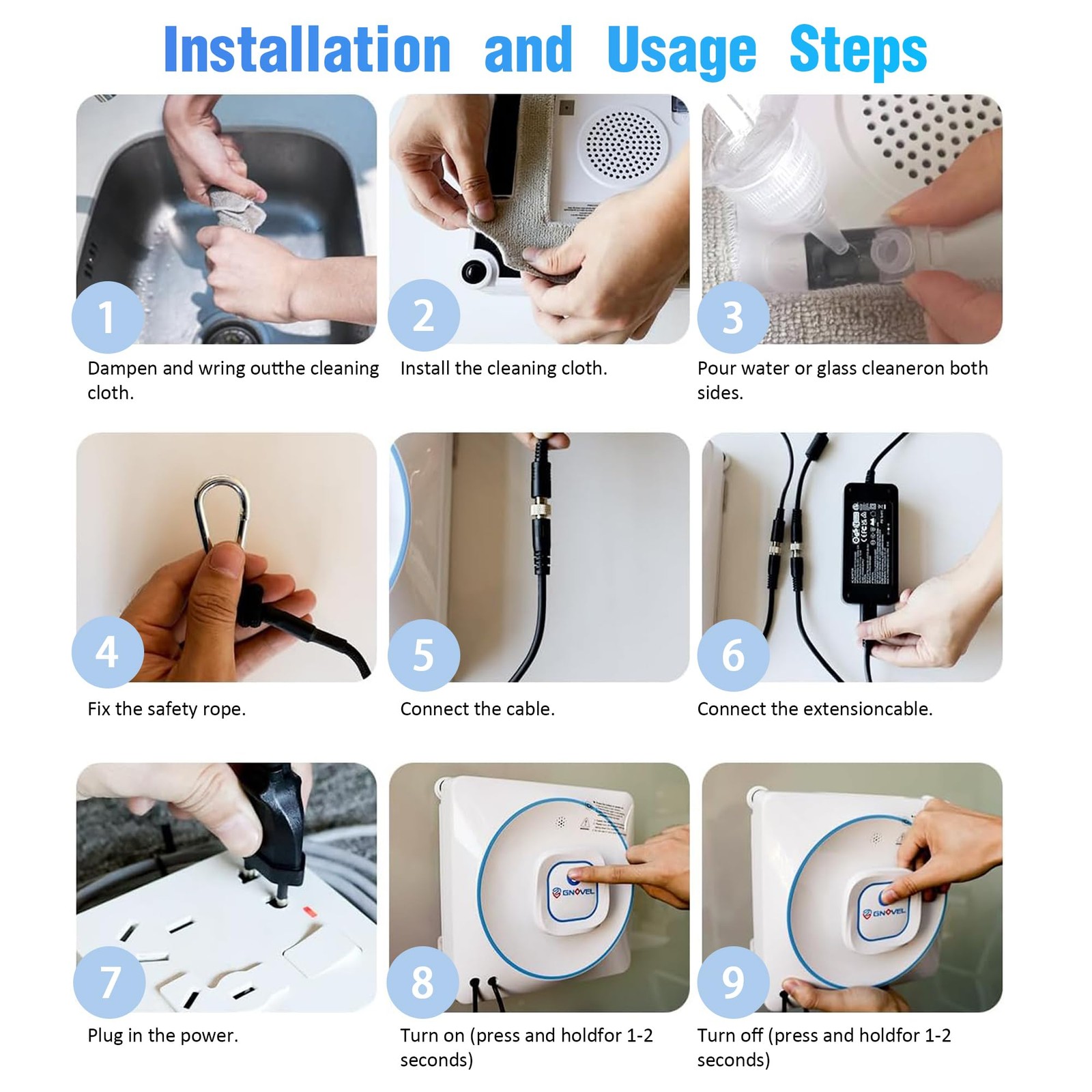 BINMIT Window Cleaner Robot with 4 Cleaning Modes, 8000Pa Suction Dual Direct…
