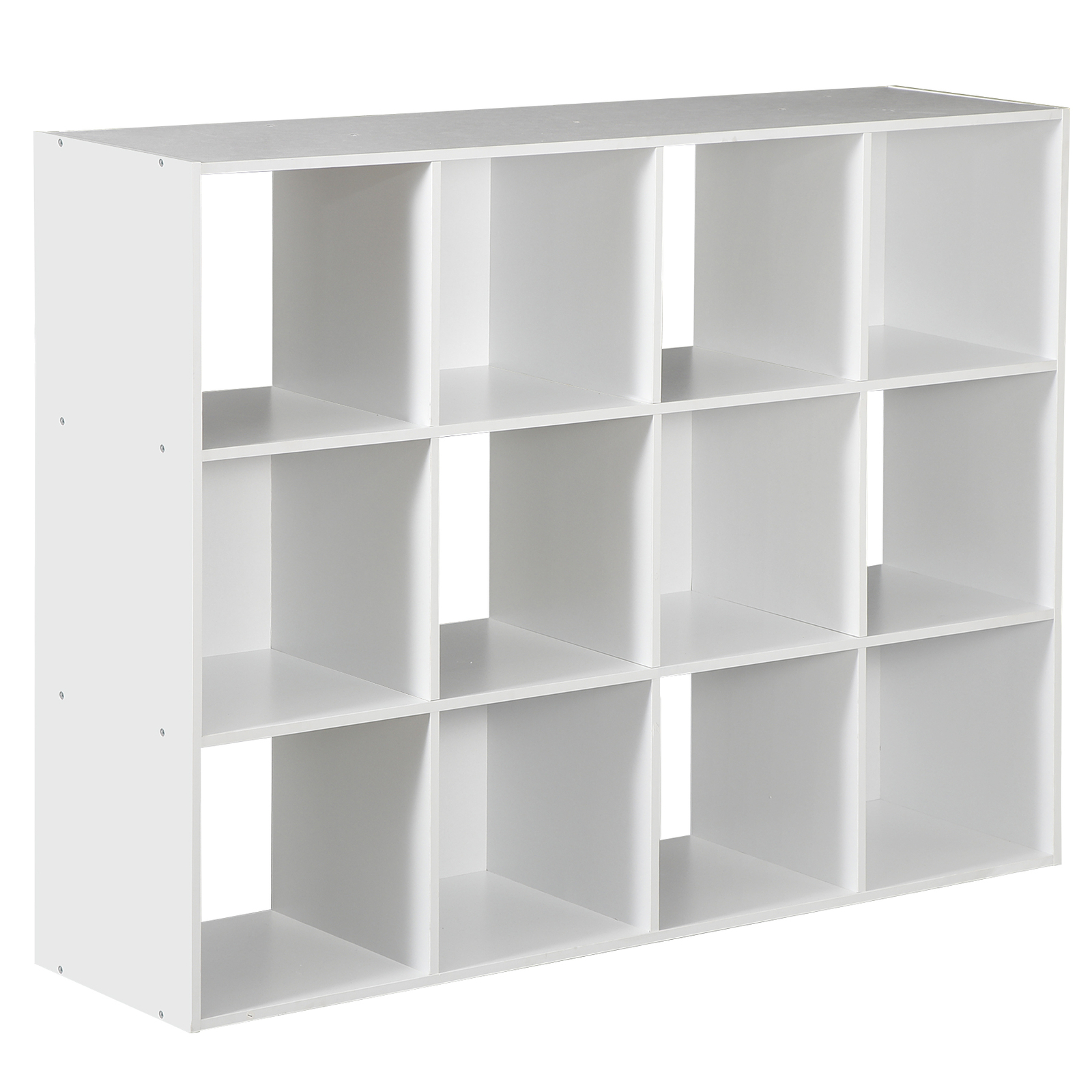White 12 Cube Bookcase Storage Organizer Wooden Home Office Shelving Bookshelf
