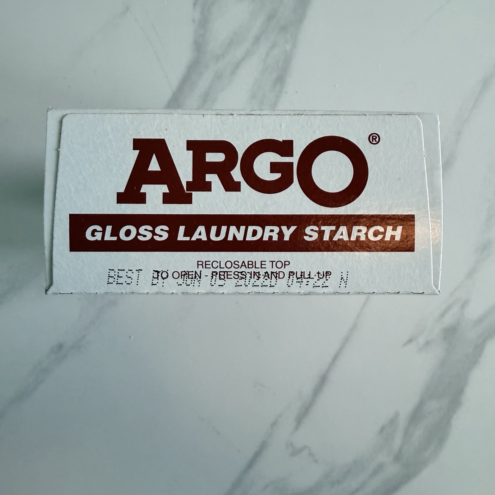 Exp06/2020- ARGO Gloss Laundry Starch Red, Removes Greasy Spots 16oz New Sealed