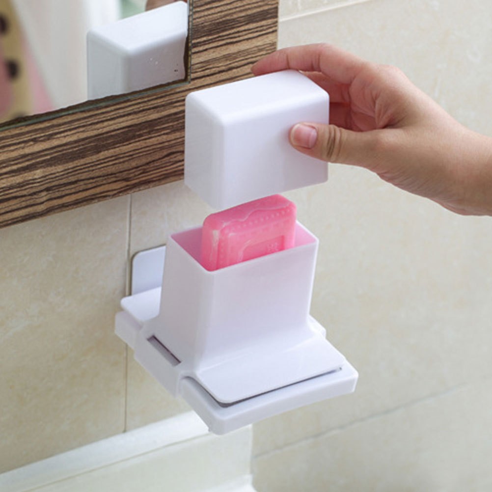Wall Bathroom Soap Holder Shower Dish Tray for Rack with Grinder Self Draining