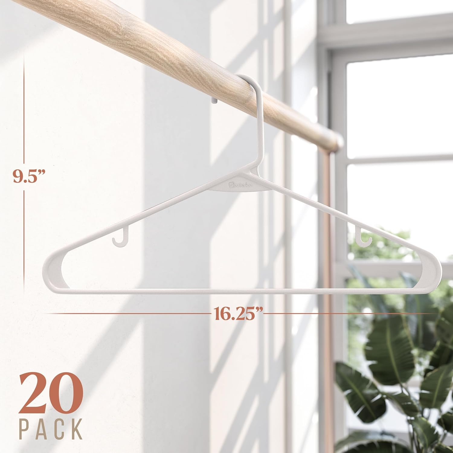 Plastic Hangers 20 Pack White – Clothes Hangers – Makes the Perfect Coat Hanger