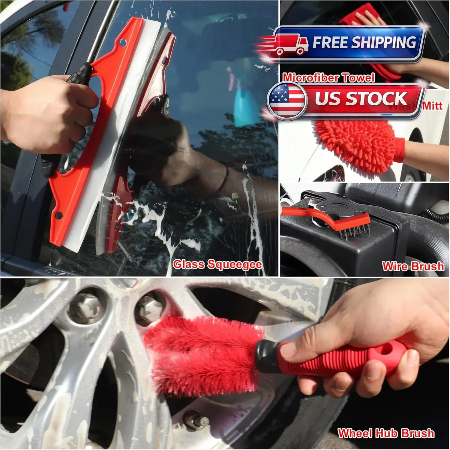 Car Detailing Kit Car Cleaning Tools Set Exterior Interior Wheels 20pcs