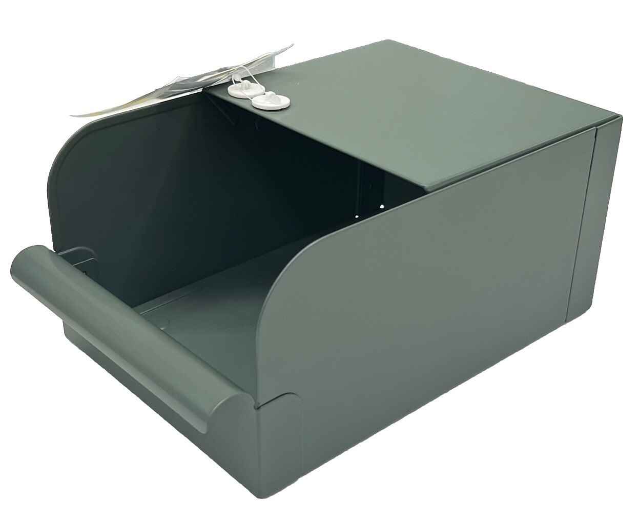 IKEA REJSA Storage Box Metal Bin Gray/Green 7″ x 9 3/4″ x 5″ NEW 804.577.88