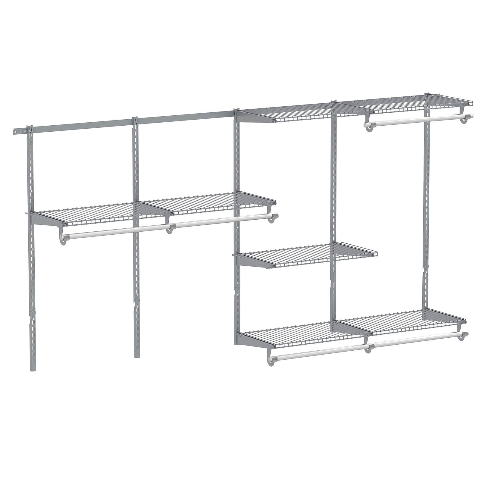 4-8 FT Wall-Mounted Closet Organizers and Storage System w/ Hanging Rod