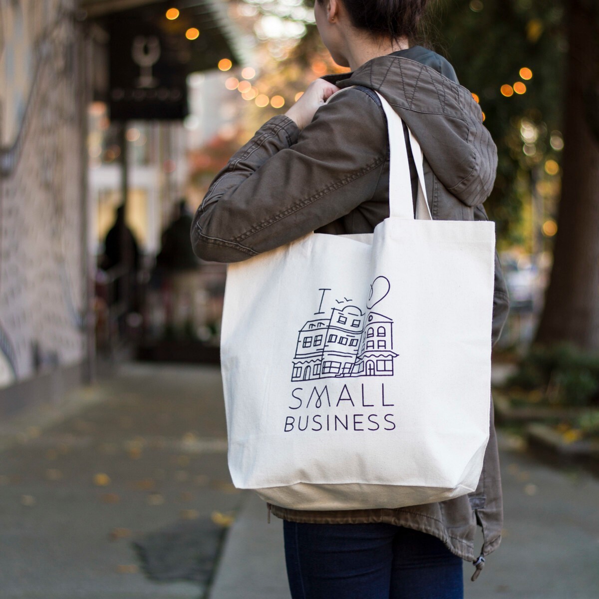 Now Designs Support Small Business Cotton Daily Shopping Tote Bag 18 In x 15 In