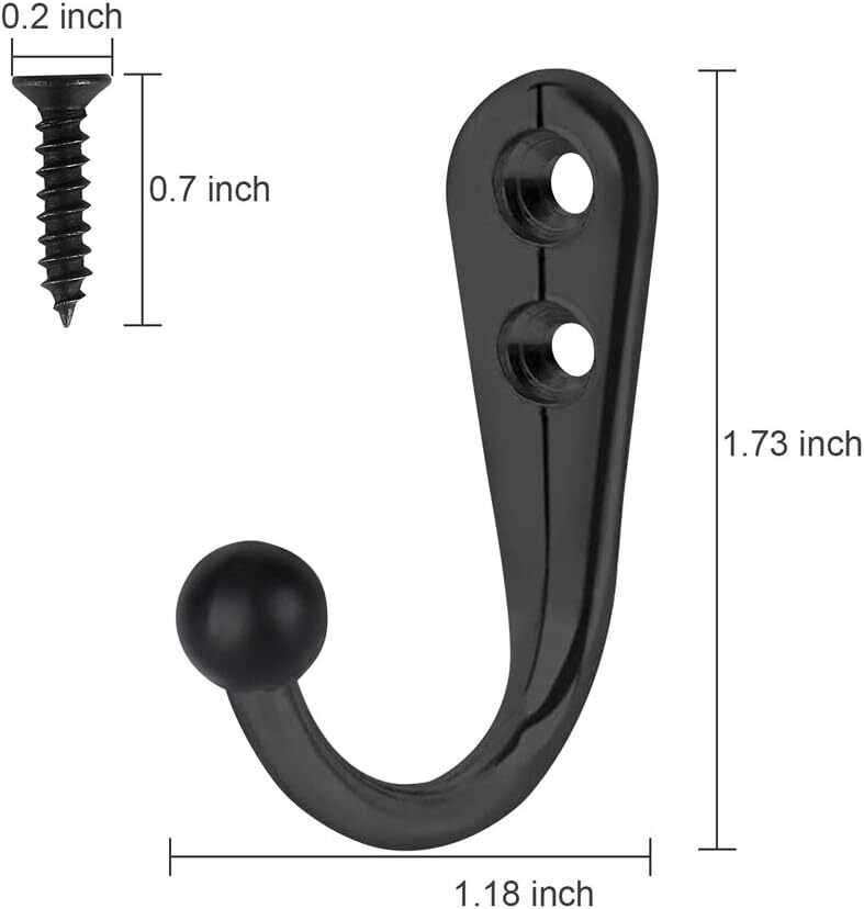 10 Pieces Wall Mounted Delicate Small Hooks with Screws for Home Hanging