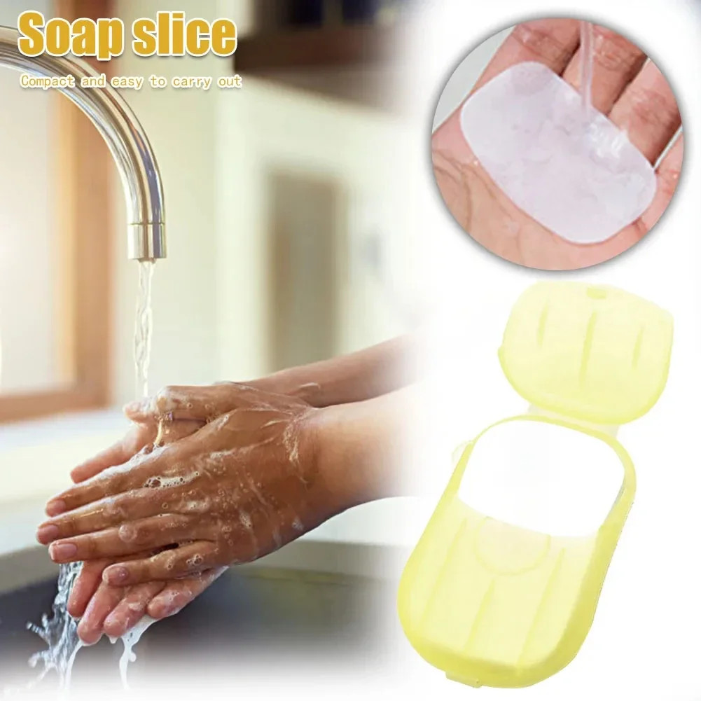 50 Pack Disposable Paper Soap Sheets Travel Size with Plastic Carrying Case