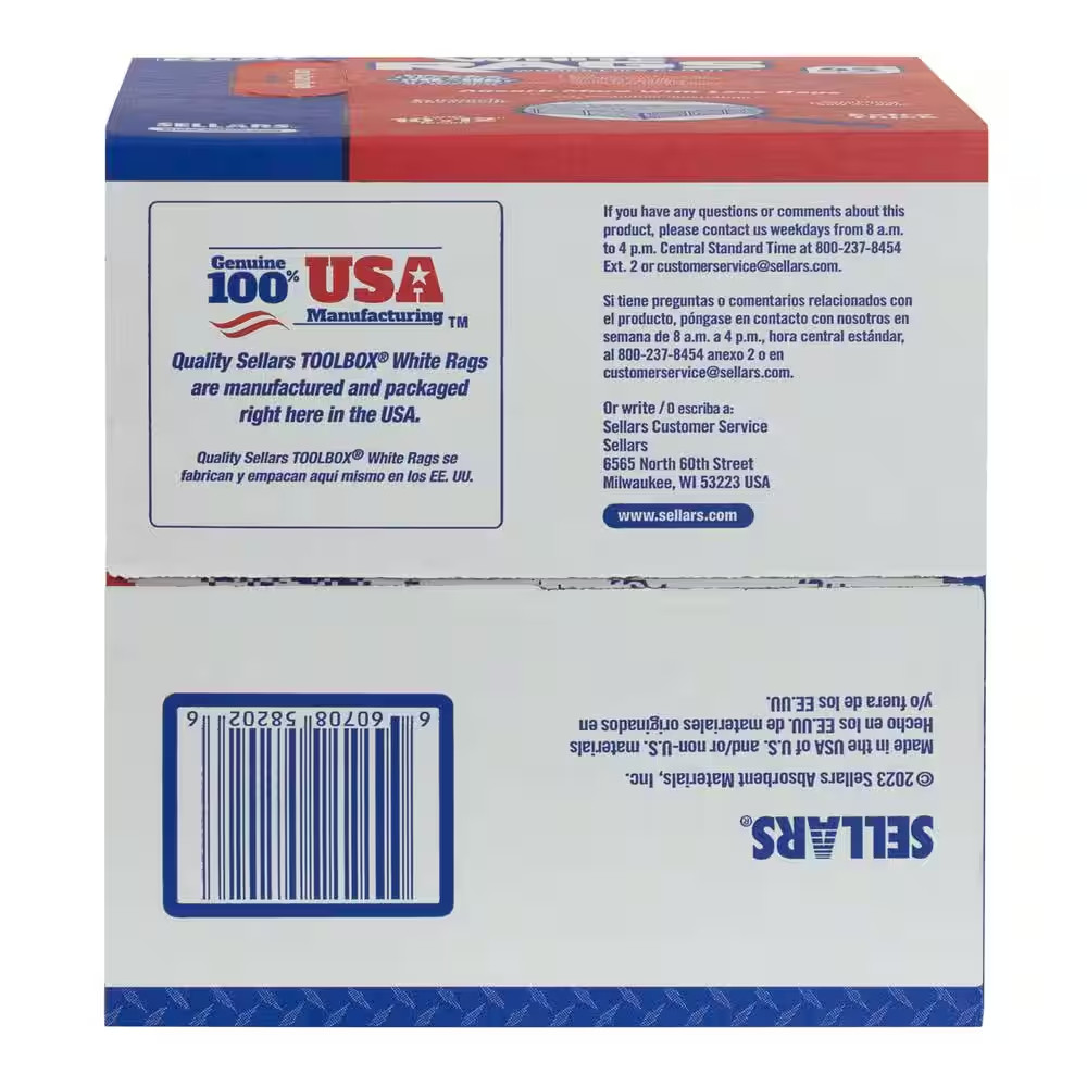 Toolbox Brand Professional White Rags A Box of Cleaning White Rags 200 Count NEW