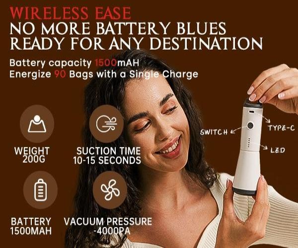 Cordless 2026 Travel Vacuum Bag Set with Rechargeable Air Pump 15 Pack