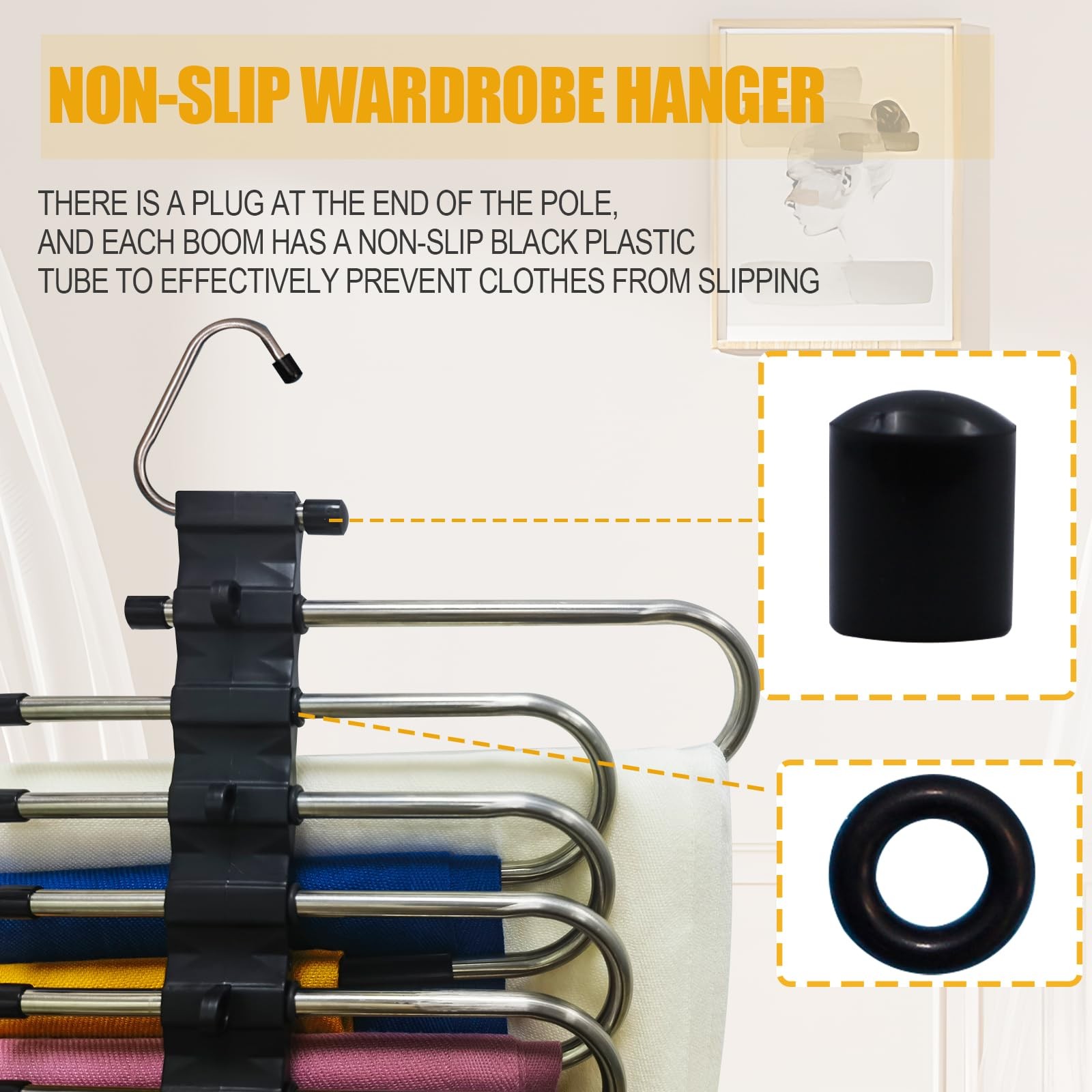 2Pack 9 Layers Foldable Pants Hangers Space Saving Trouser Hanger Multifuncti…