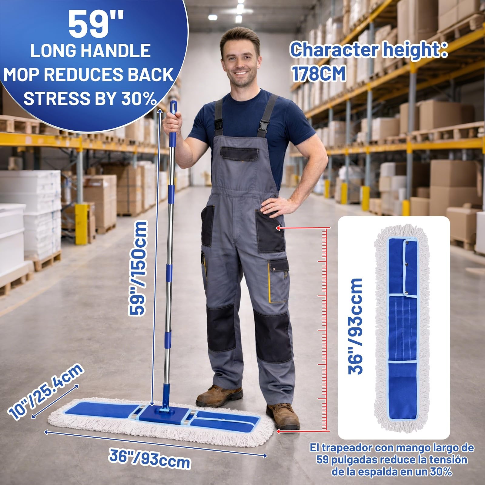 36″ Commercial Dust Mop: Dry Dust Broom for Hardwood Floors Cleaning – 2 Mop …