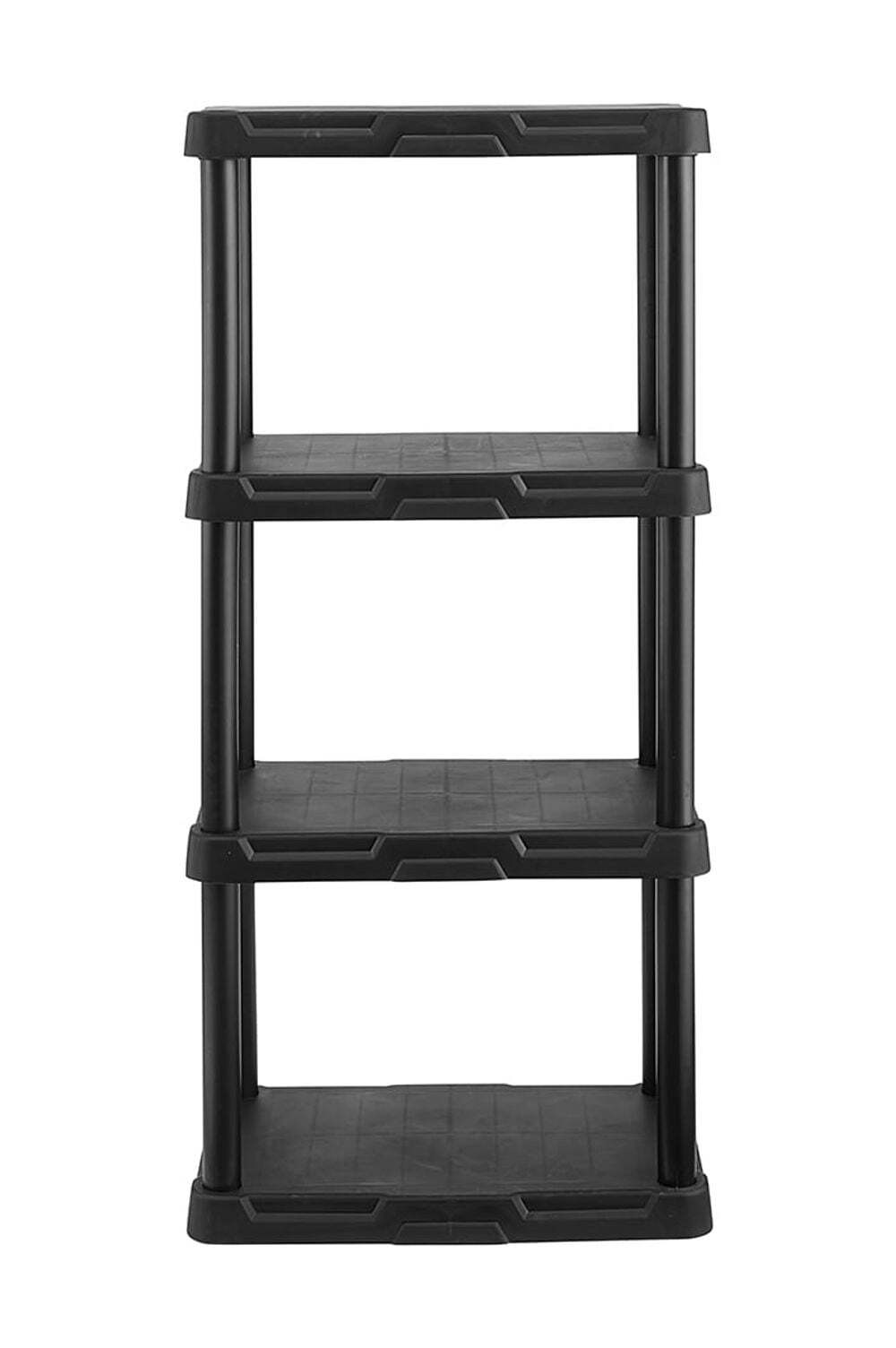 4-Shelf Black Plastic Storage Shelf, 22″ W x 14″ D x 47″ H,