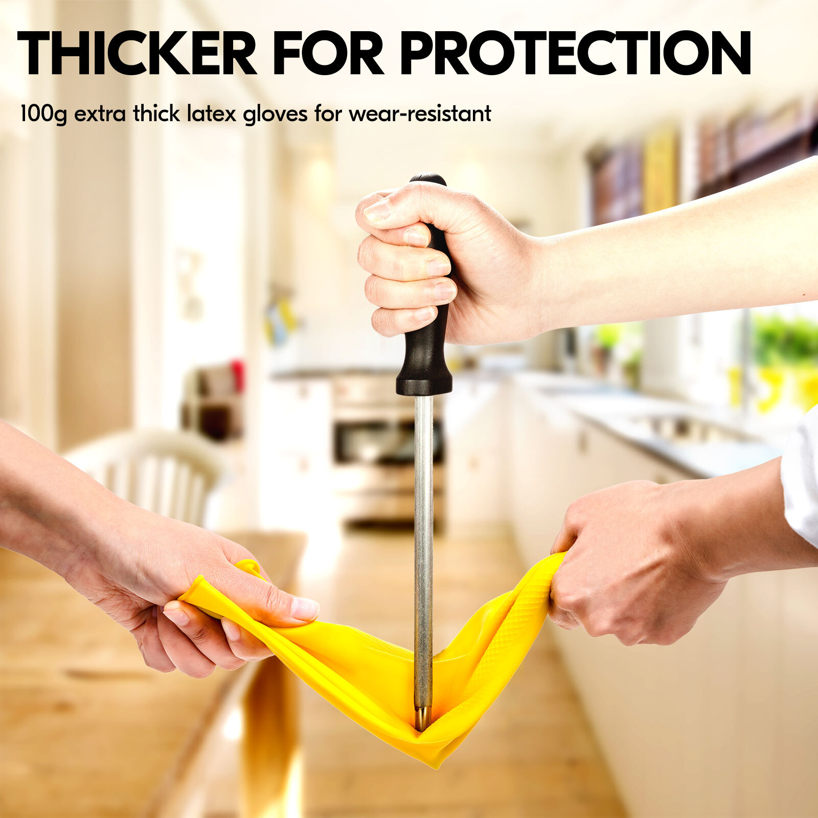 Vgo 1/3/5/10Pairs Reusable Household Cleaning Gloves with Extra Thickness HH4601