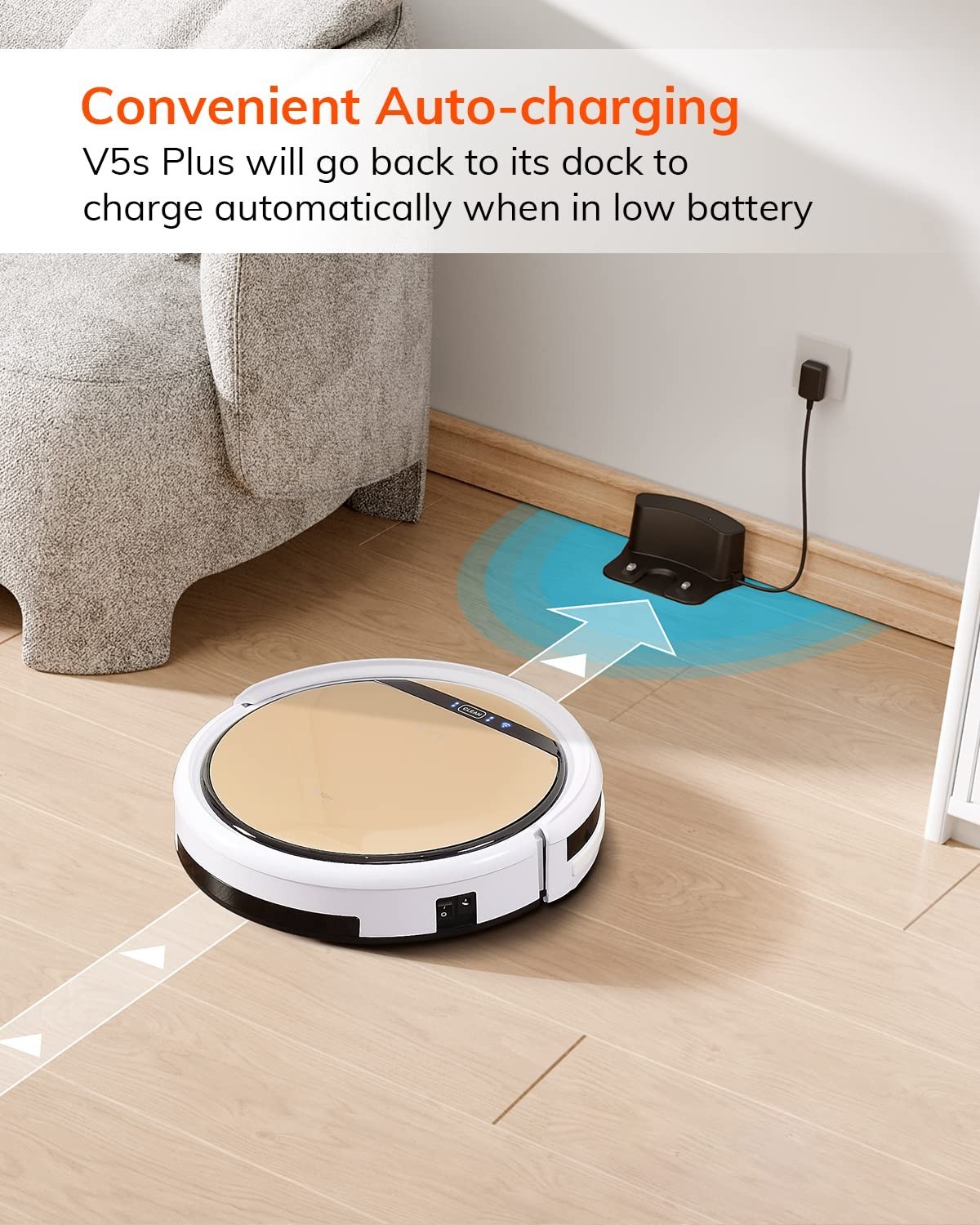 Robot Vacuum and Mop Combo – Remote & App Control, Self-Charging, Slim Design, I