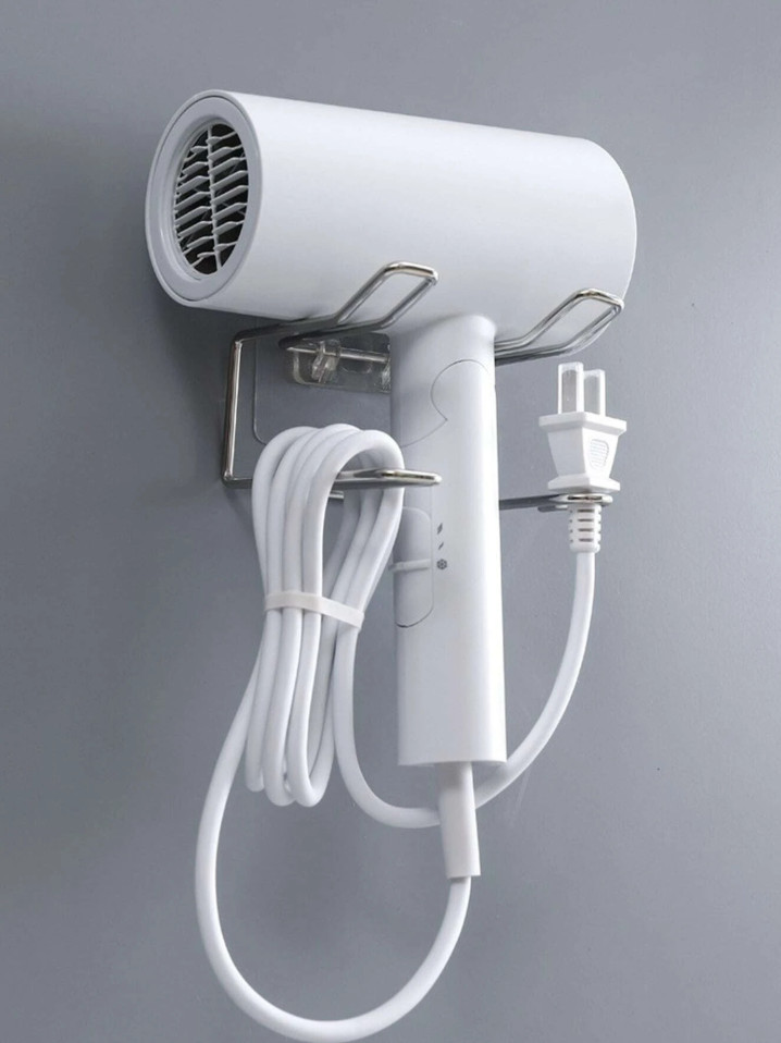 1 pc Stainless Steel Hair Dryer Holder Wall Mounted Storage Rack