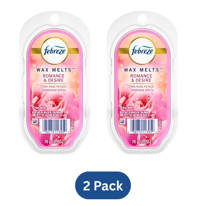 Febreze Wax Melts Romance & Desire 2.5 oz (2 pk) Pink Rose Petals Scent