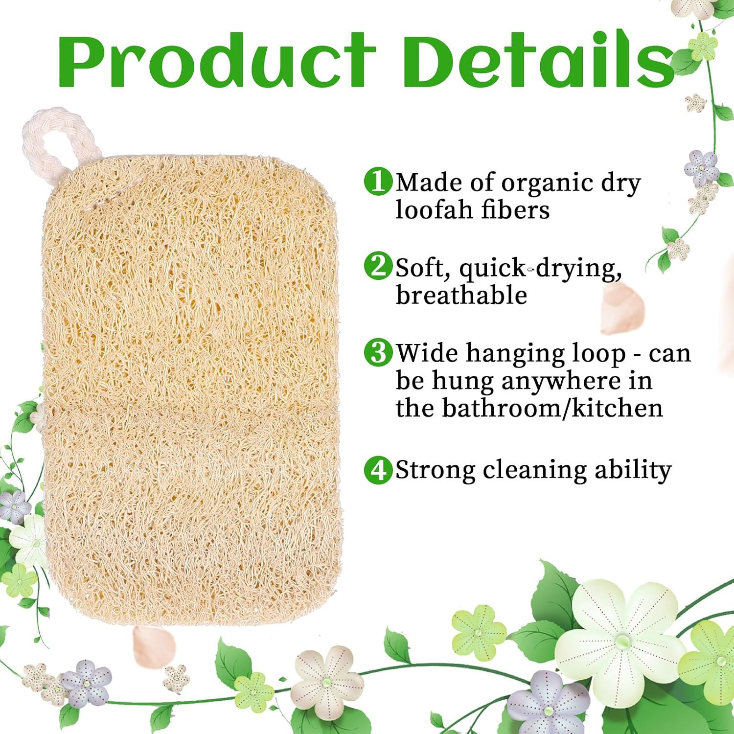 10 PCS Natural Sponges for Dishes, Loofah Dish Sponge for Kitchen Compostable