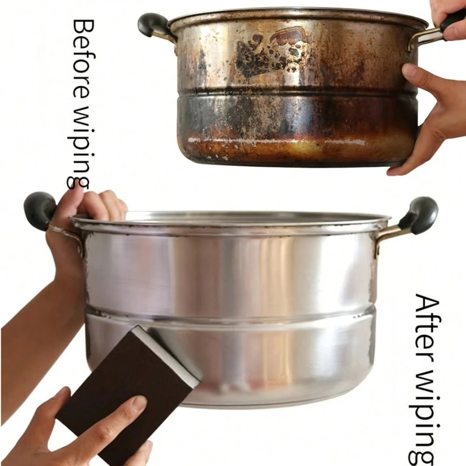 Magic Emery Sponge Cleaning for Reusable Kitchen Pot Washing Rust Stain Remover