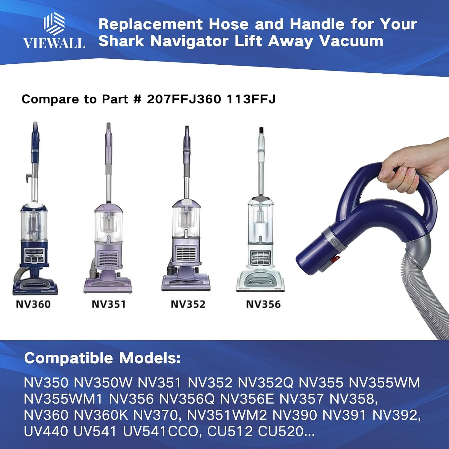 Upgraded Replacement Hose Handle for Shark NV360 NV350 NV351 NV352 NV355 NV356