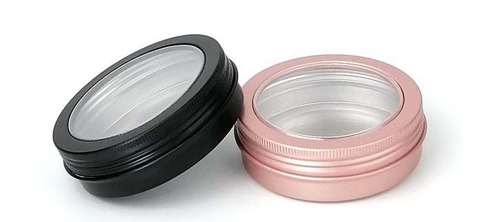 2oz Aluminum Tin Screw Top Round Metal Container With Lid,Storage Jar Travel can