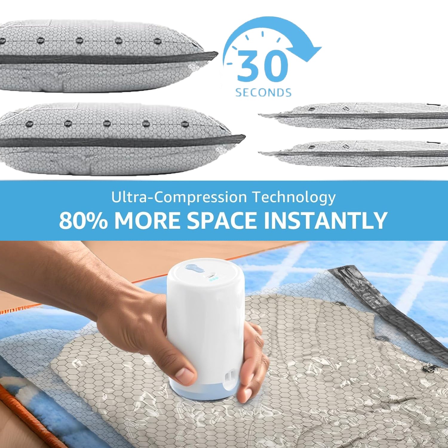 Vacuum Bags for Travel 15 Pack Compression Packing Bags for Luggage and Suitcase