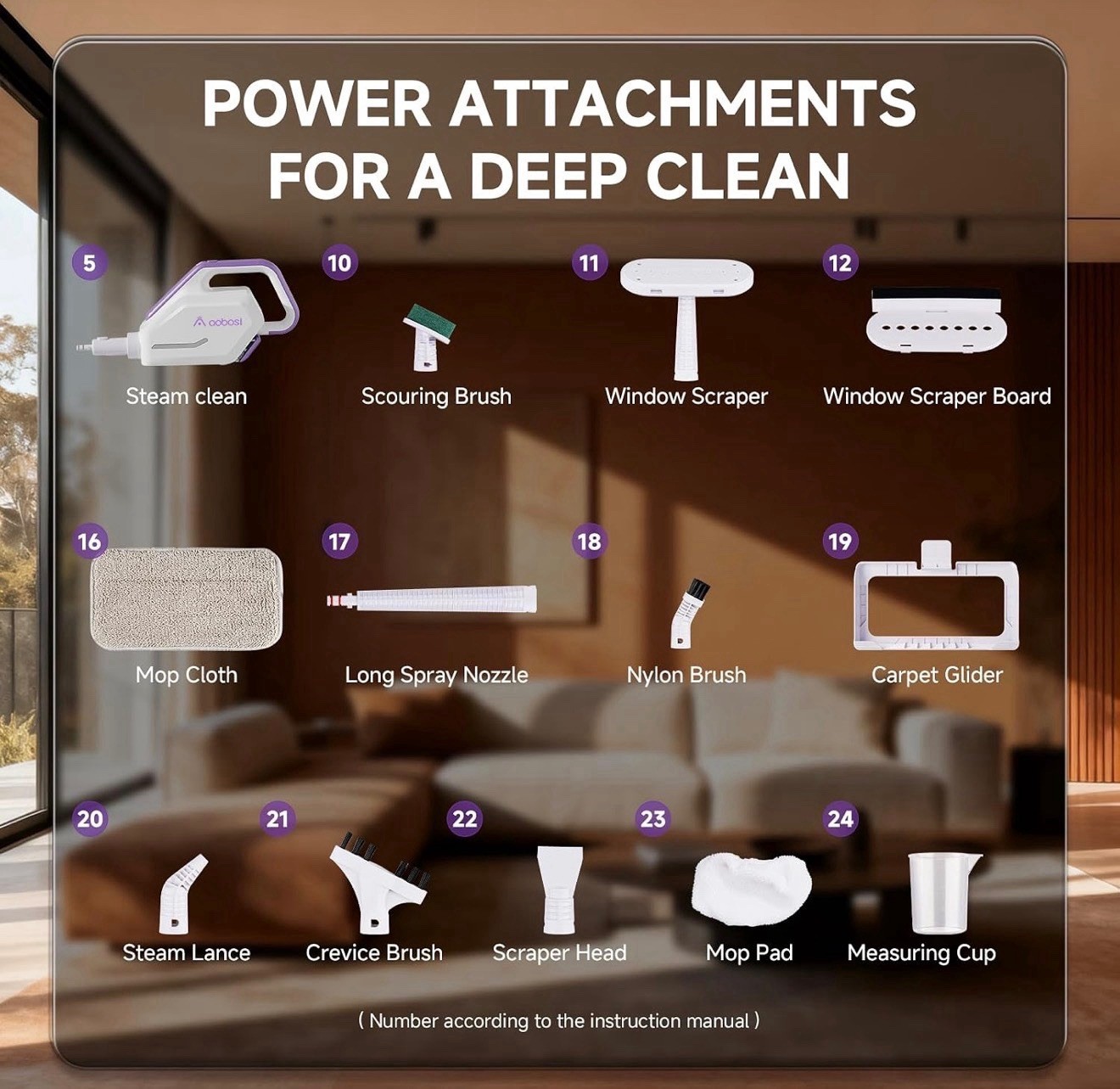 Steam Mop,1300W Powerful Detachabl Handheld Steamer-11 Multi-purpose Accessories