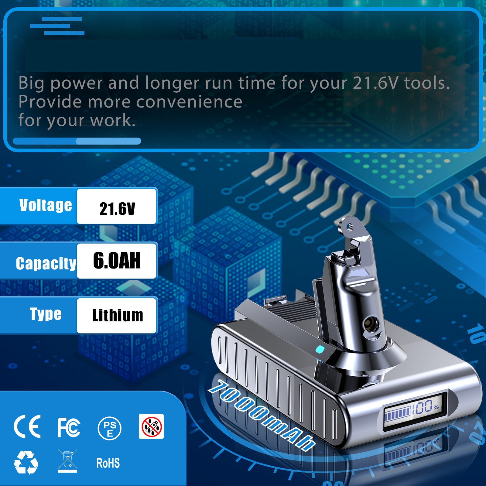 NEW V6 Battery For Dyson V6 SV03 SV04 SV05 SV08 DC59 DC61 Animal Battery