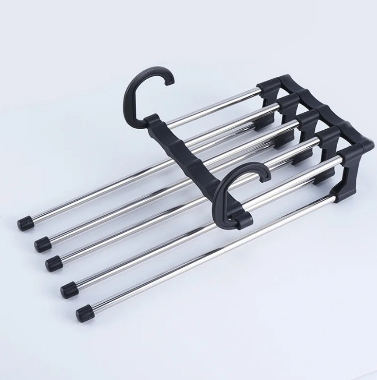 1pc Telescopic Folding Pants Rack Multi-Layer Hanger Closet Storage Clip – NEW