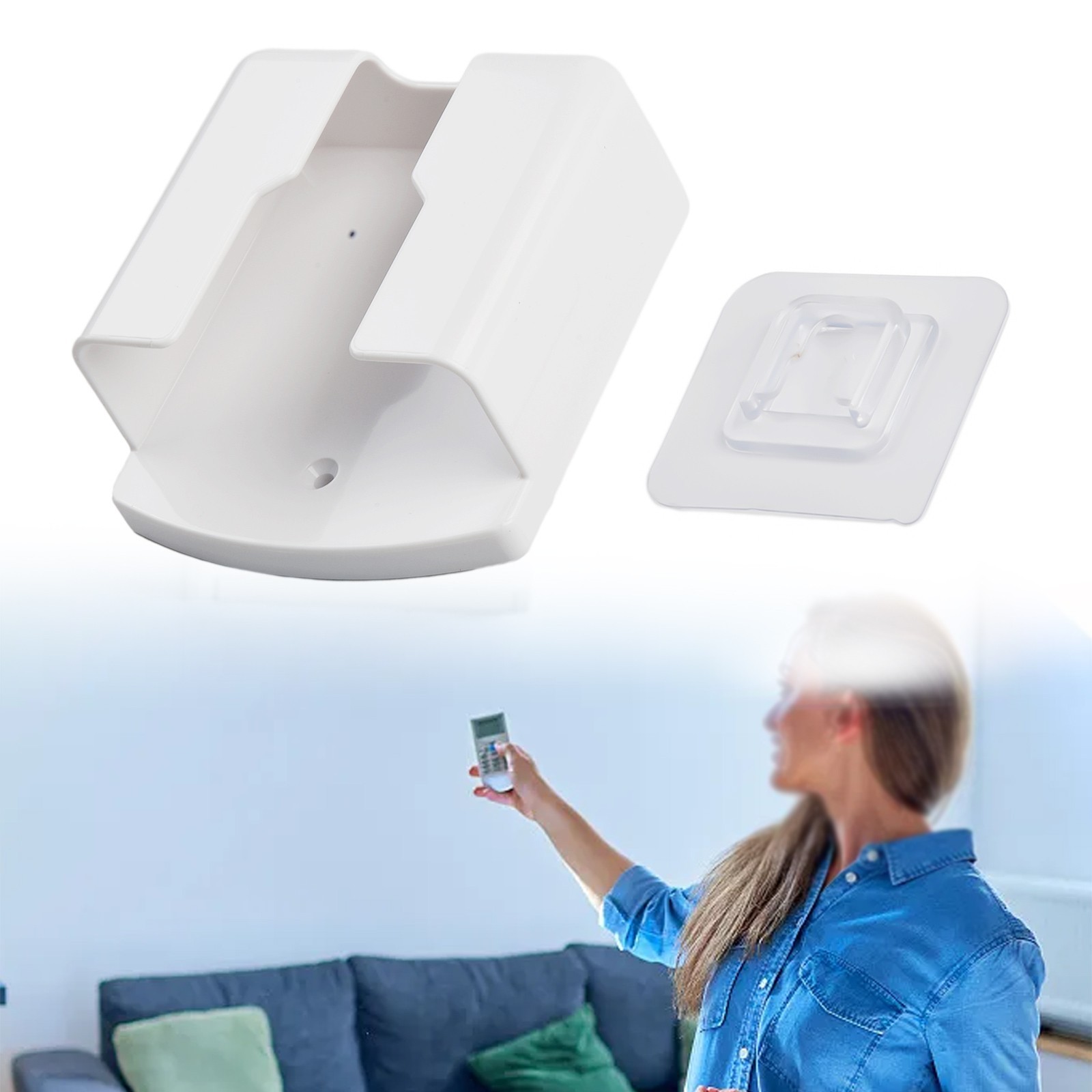 Universal-White Air-Conditioner Remote Control Holder Wall-Mounted Box Storage