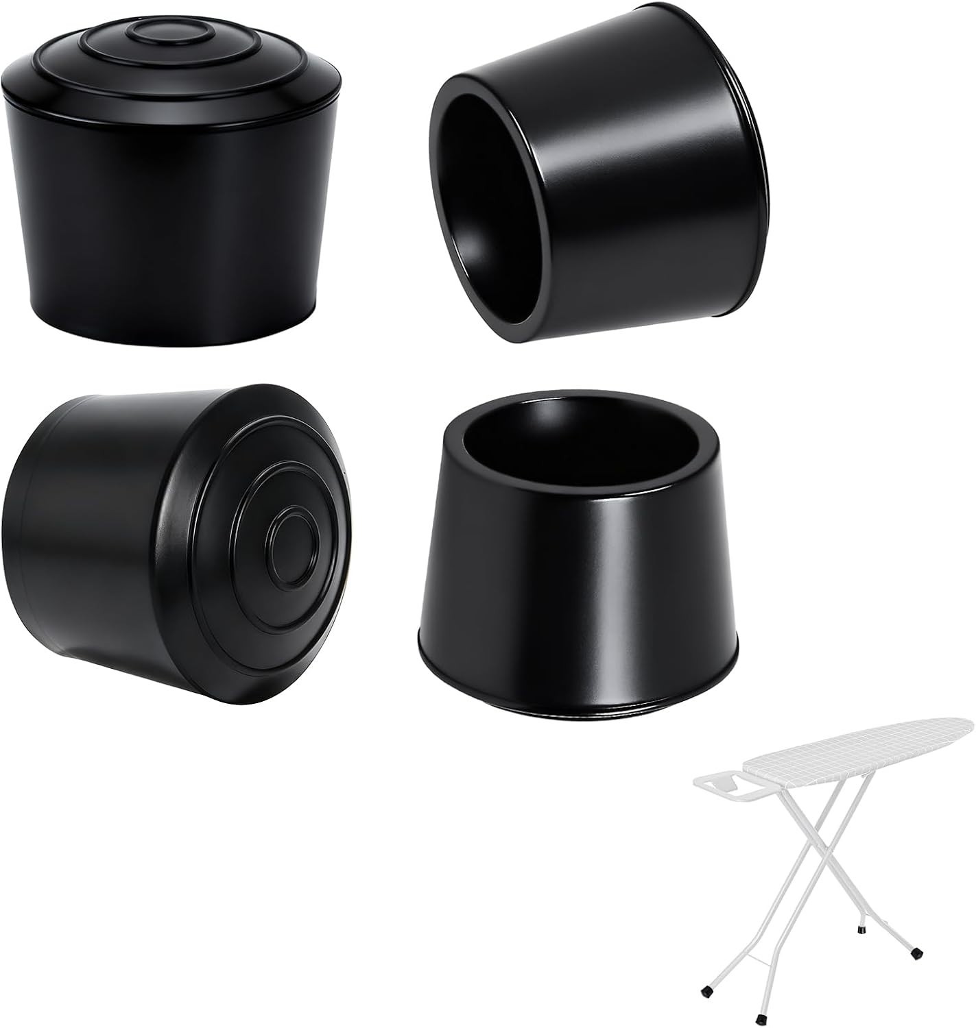 4 Pack Black Rubber Ironing Board Feet Caps – No-Slip, Easy Installation