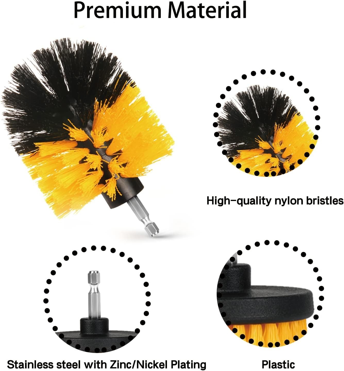8 Pcs Drill Brush Attachment Set, Power Cleaning Scrub Brush Kit with Extend Lon